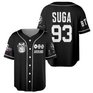 Personalized Custom BTS WORLD TOUR 'ARIRANG' 2026 Black White Edition Baseball Jersey