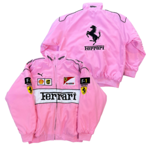 Ferrari Racing Jacket F1 NASCAR Bomber Vintage Streetwear Unisex Gift Pink Edition