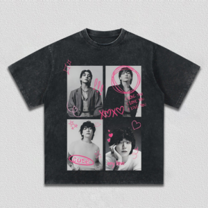 BTS Jungkook Cute Collage Vintage Tee Shirt