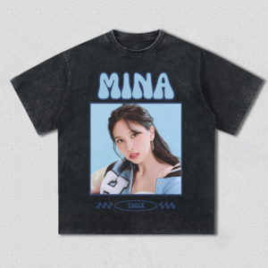TWICE MINA Retro Blue Portrait Shirt