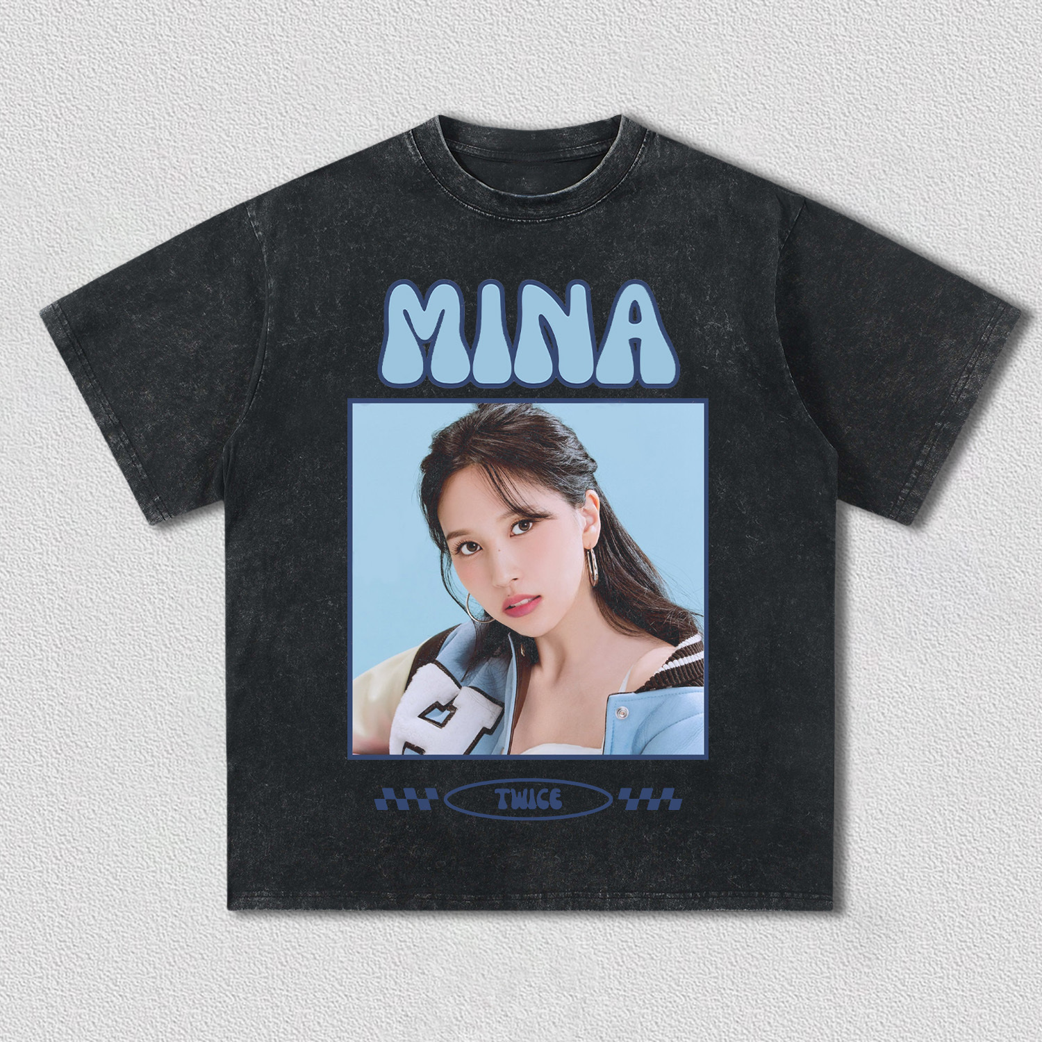 TWICE MINA Retro Blue Portrait Shirt