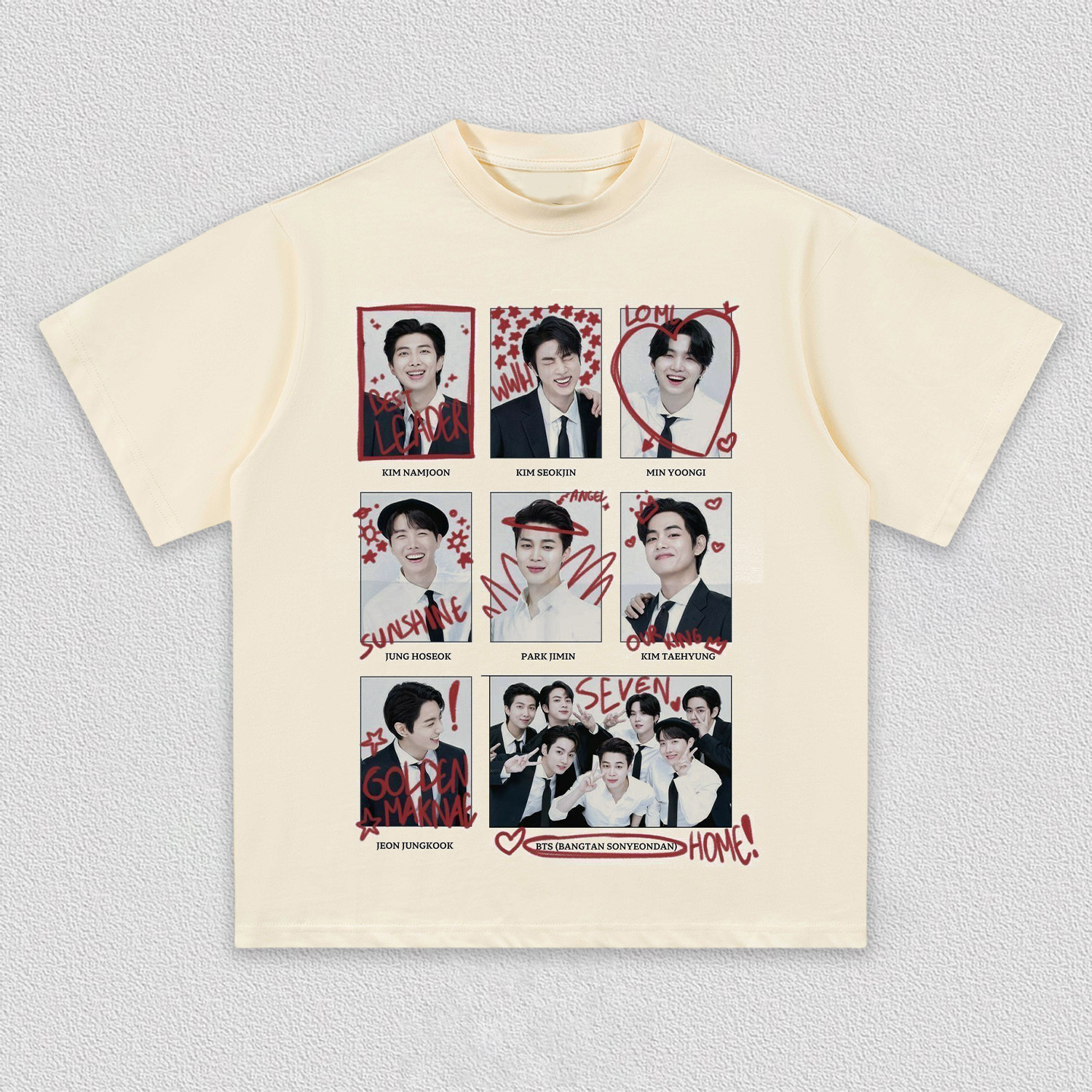 BTS OT7 Scrapbook Vintage Shirt - Image 2