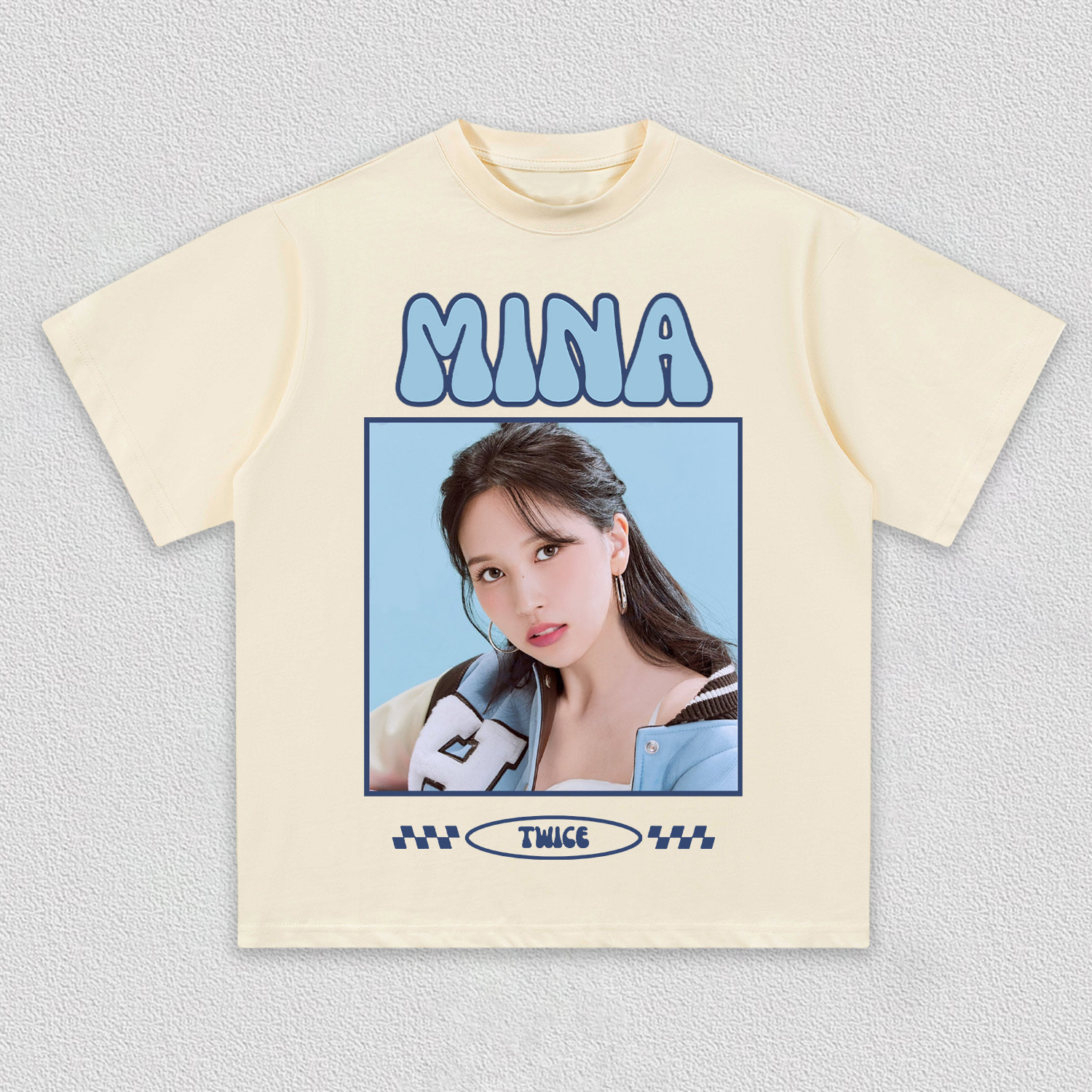 TWICE MINA Retro Blue Portrait Shirt - Image 2