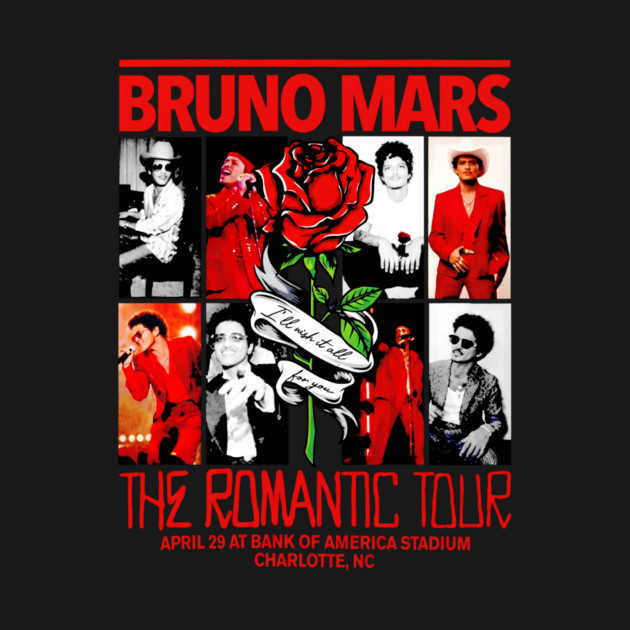 Bruno Mars The Romantic Tour 2026 Vintage 5 Shirt - Image 2