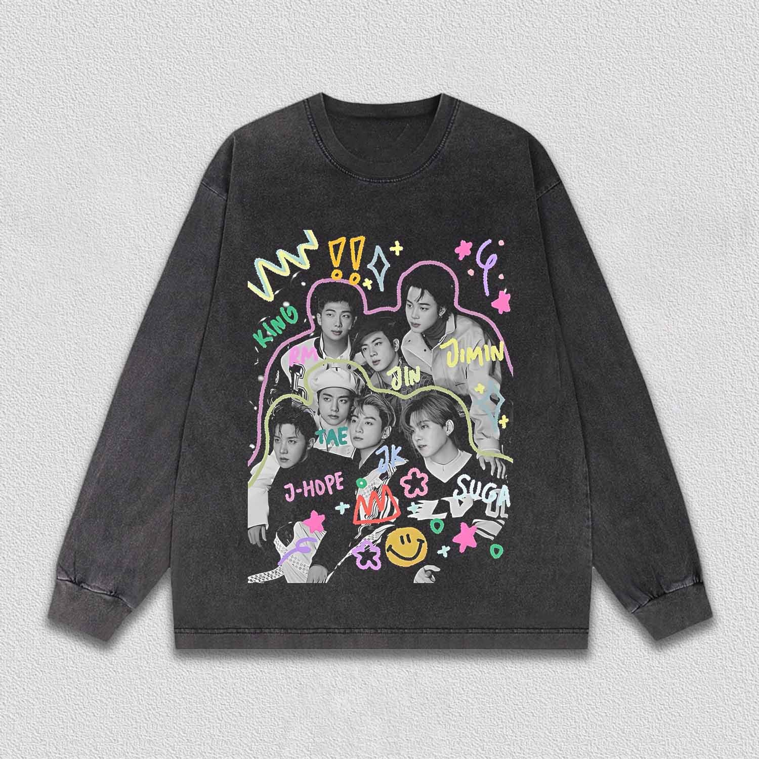 BTS Cute Doodle Vintage Shirt - Image 3