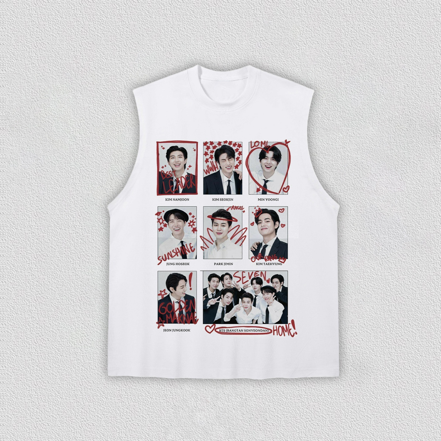 BTS OT7 Scrapbook Vintage Shirt - Image 3