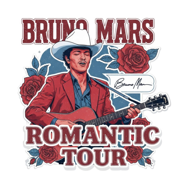 Bruno Mars The Romantic Tour 2026 Vintage 3 Shirt - Image 3