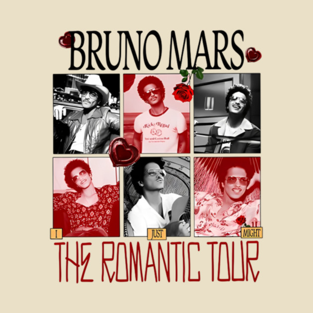 Bruno Mars The Romantic Tour 2026 Vintage 8 Shirt - Image 3