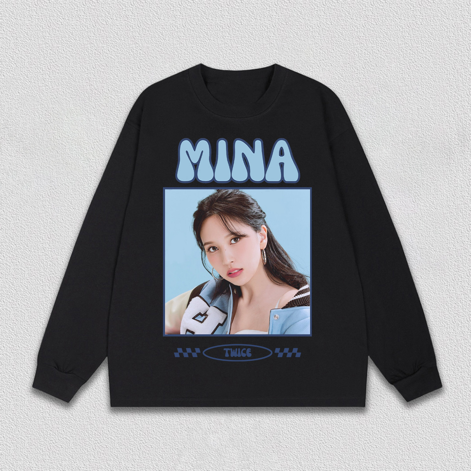 TWICE MINA Retro Blue Portrait Shirt - Image 4
