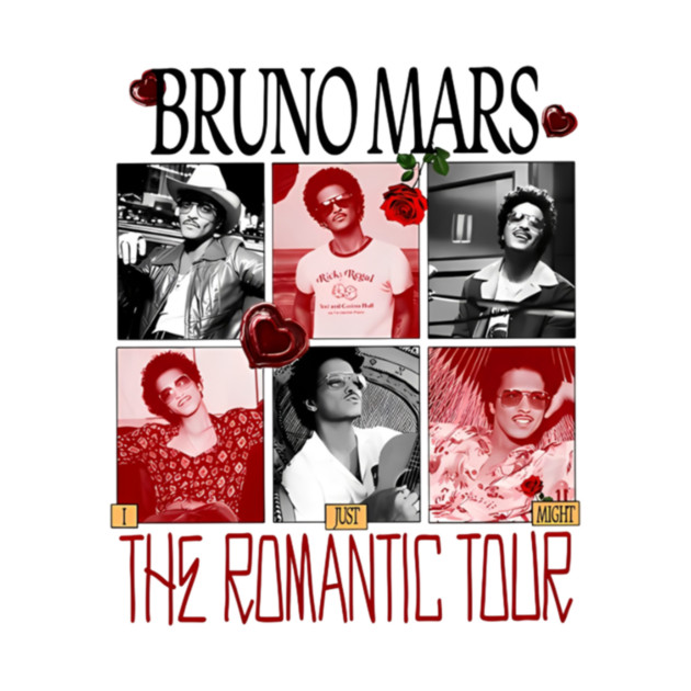 Bruno Mars The Romantic Tour 2026 Vintage 8 Shirt - Image 4