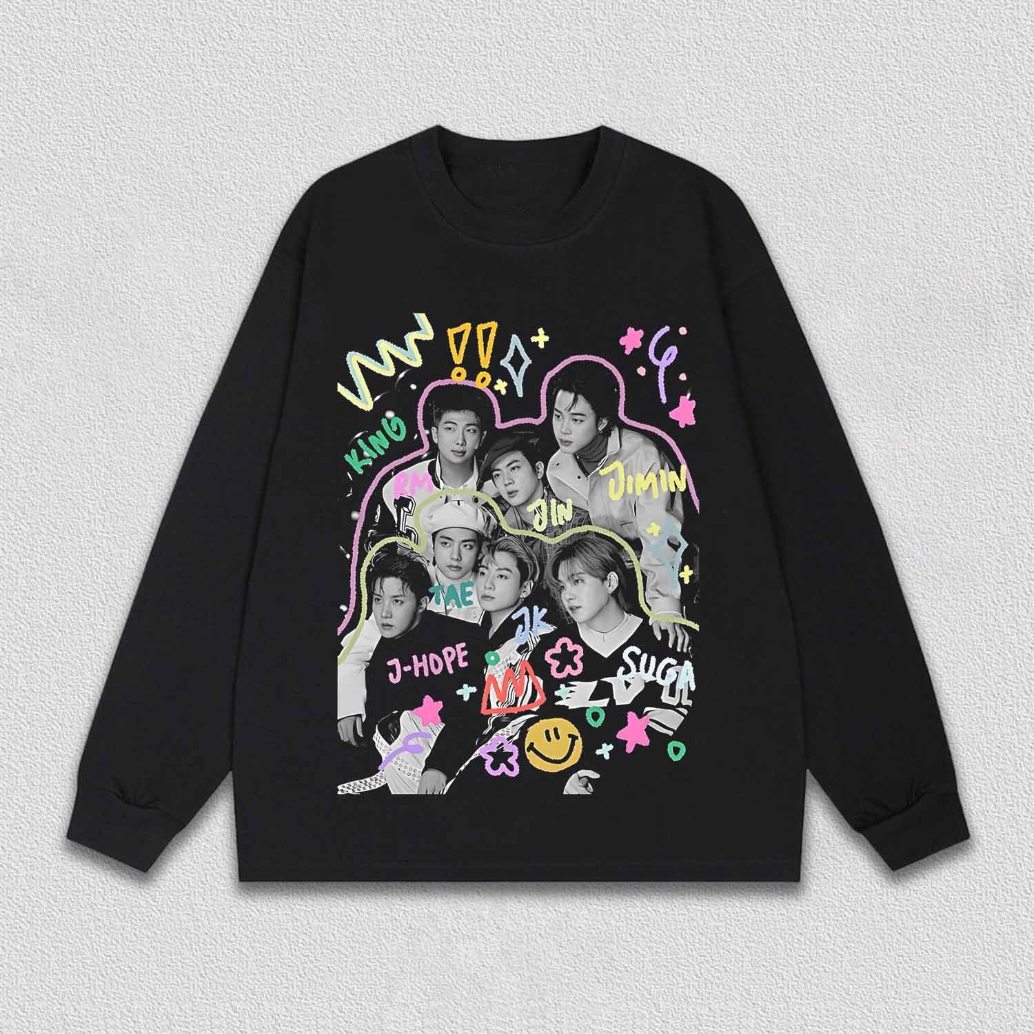 BTS Cute Doodle Vintage Shirt - Image 4