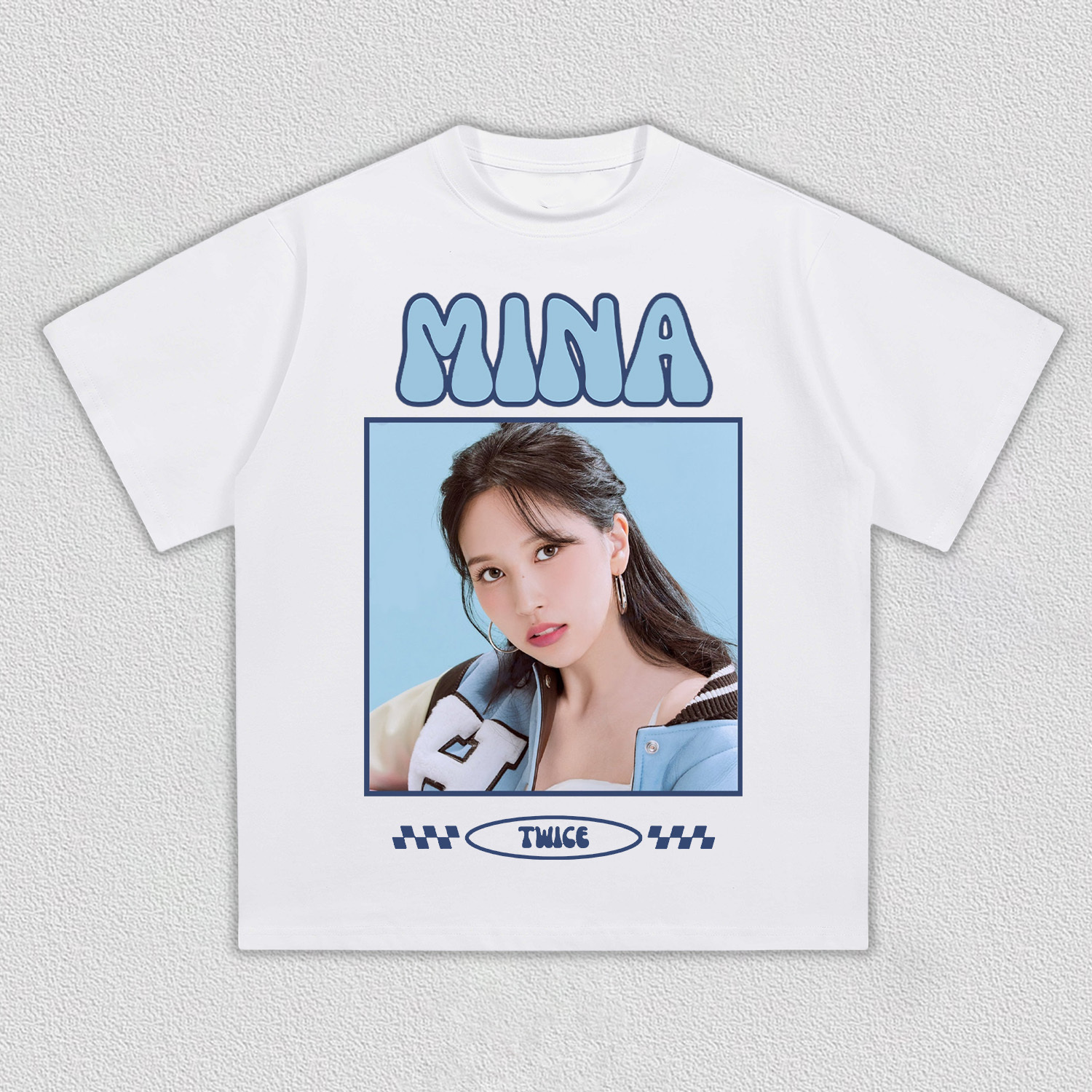 TWICE MINA Retro Blue Portrait Shirt - Image 5