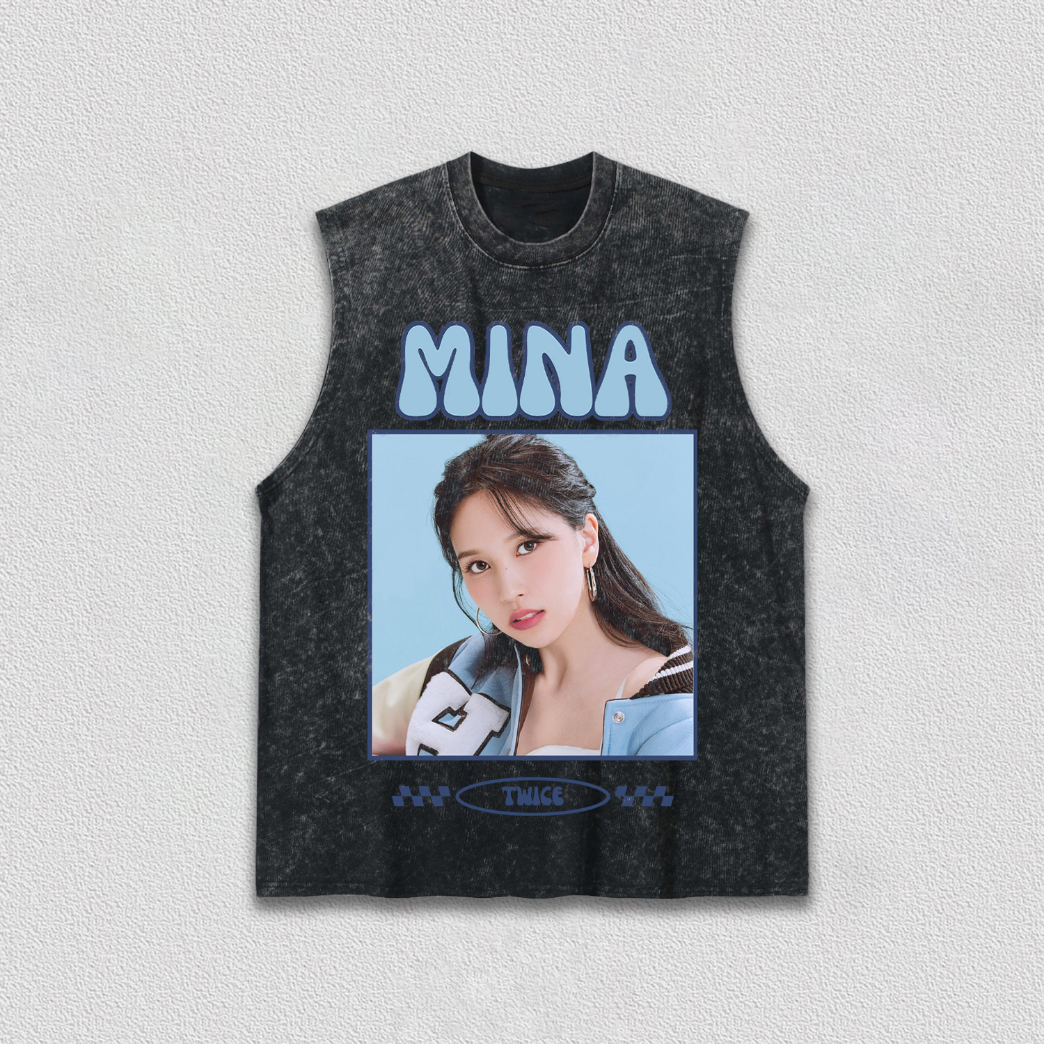 TWICE MINA Retro Blue Portrait Shirt - Image 6