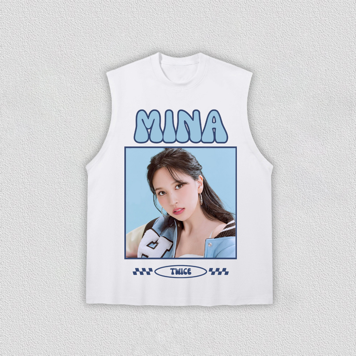 TWICE MINA Retro Blue Portrait Shirt - Image 7