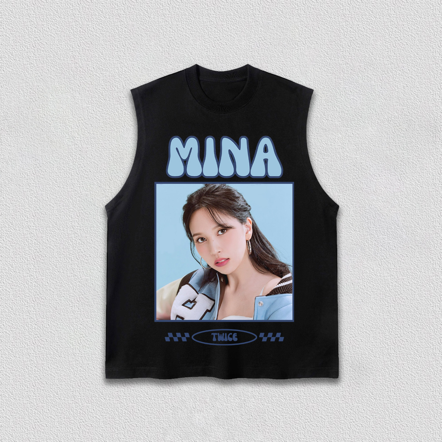 TWICE MINA Retro Blue Portrait Shirt - Image 8