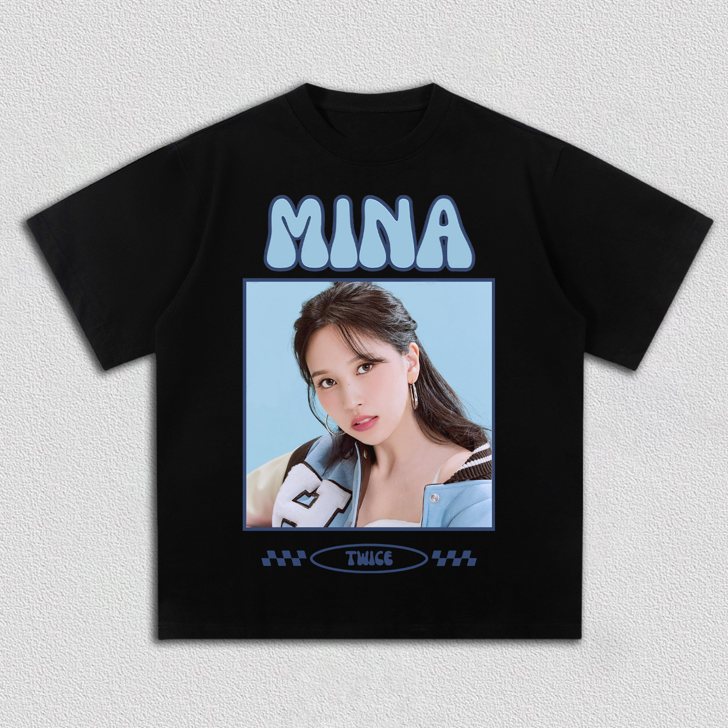 TWICE MINA Retro Blue Portrait Shirt - Image 9